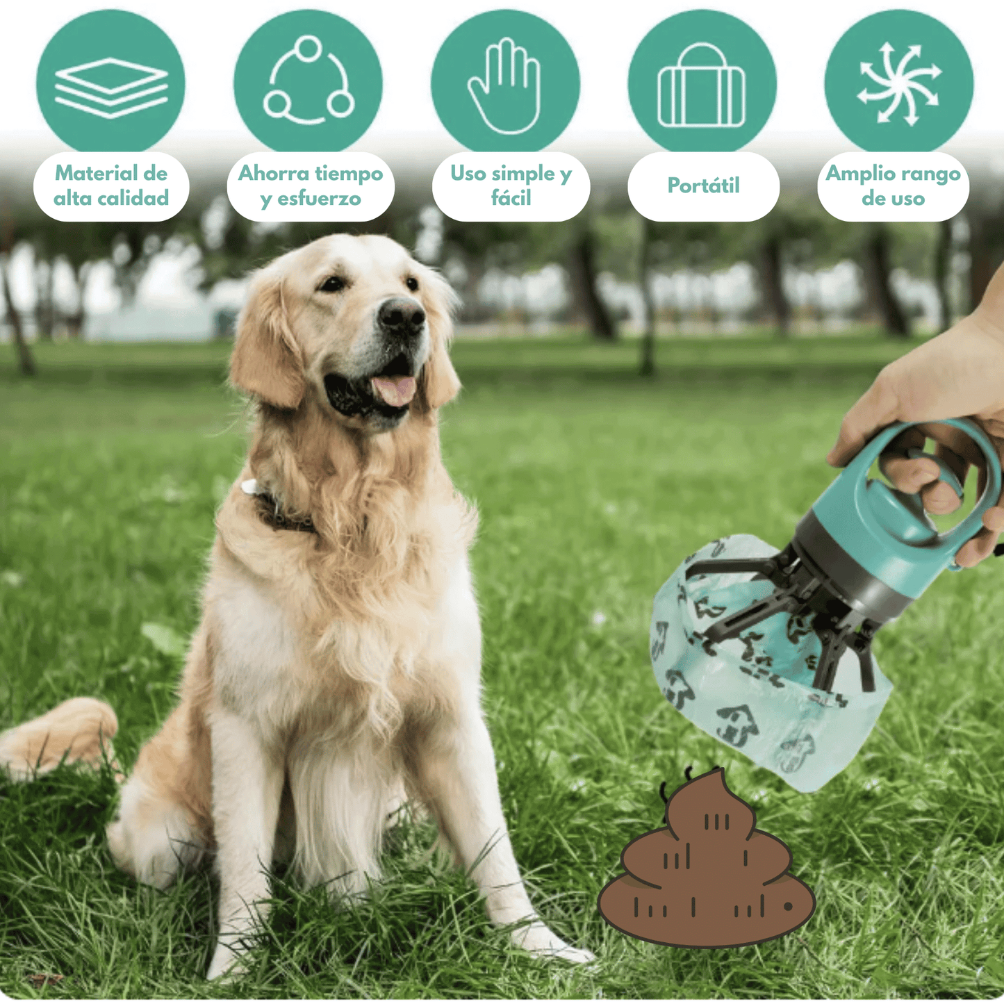 Recogedor de Excrementos: ¡Limpia Fácil y Sin Contacto! 🐾✨